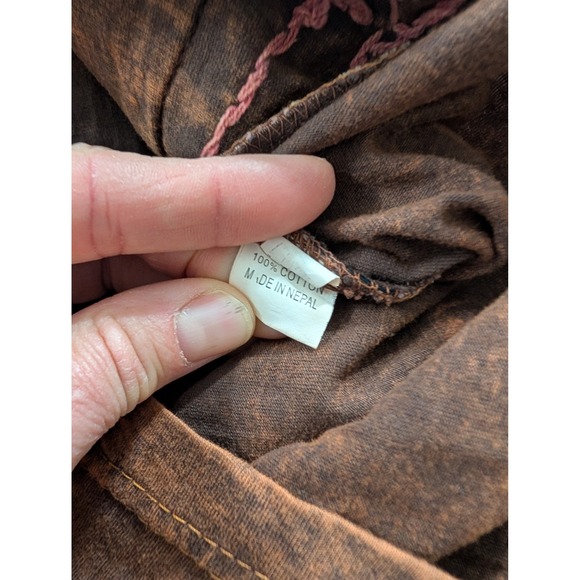 Himalayan Handmades Womens‎ Vest Zip Up Embroidered Abstract Design Earth Tones - Picture 7 of 7